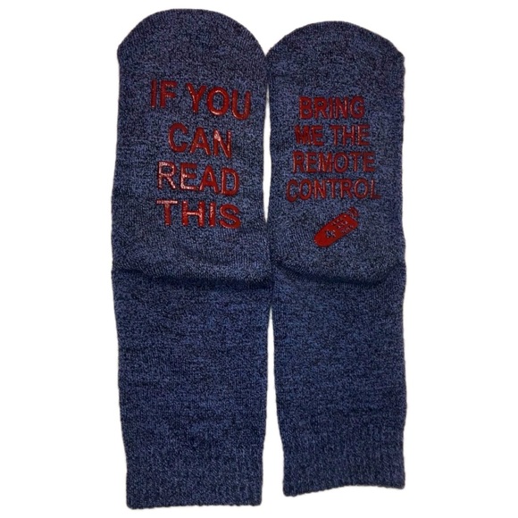 3/$25 MENS QUOTE SAYINGS SOCKS IF YOU CAN READ THIS BRING ME REMOTE SIZE… - Picture 2 of 8